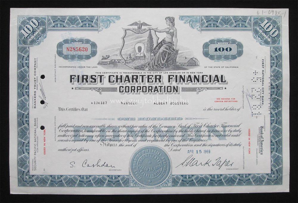 USA részvény - First Charter Financial Corporation